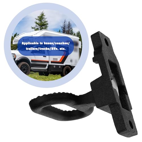 SING F LTD 1 Pc Galvanized Steel Heavy Duty Folding Side Step 10CM X 5.3CM Black Painted Non Slip for Bus Horsebox Trailer Truck Motorhome Enhanced Safety Sturdy Platform