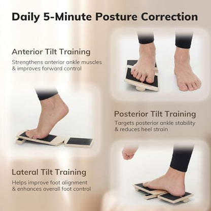 Balance Board Ankle Balance Trainer(with Resistance Band), Slant Board for Calf Stretching&Ankle Strengthener, Multi-Function Axis Board for Stability, Physical Therapy, Injury Recovery&Home Fitness