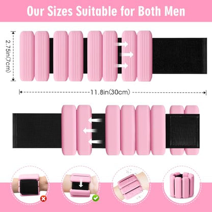 Wrist Weights Set of 2, Wearable Wrist Ankle Weights for Women & Men, Silicone Weighted Bangles Adjustable Arm and Leg Weights for Walking Yoga Pilates Running Dance Gym 2lb