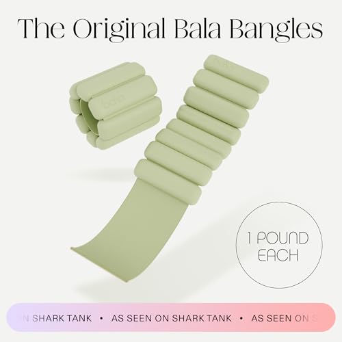 Bala Bangles Wrist & Ankle Weights for Women & Men, Home Gym Equipment - color: Sage, size: 1 LB