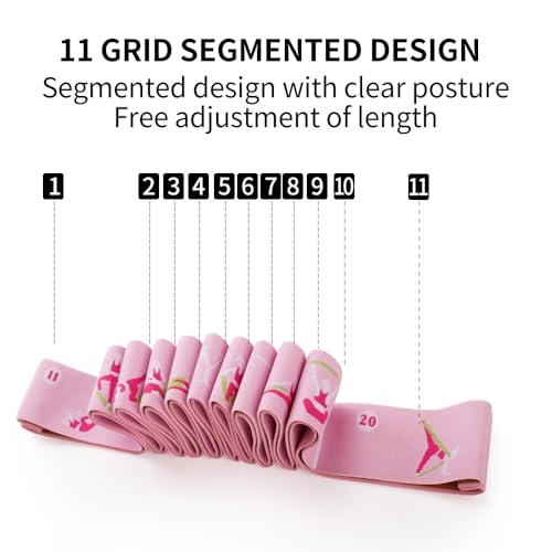 Extra-Wide Yoga Stretch Straps with 11 Loops - Adjustable & Reinforced Stretching Bands for Pilates, Dance, Gymnastics & Physical Therapy, Premium Home Training Equipment