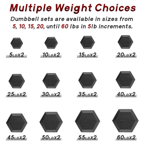 Ritfit 5-650 LBS PVC Encased Hex Dumbbell Sets with Optional Rack for Home Gym, Hand weight with Chrome Handle for Strength Training,Workouts - style: 2X45LBS