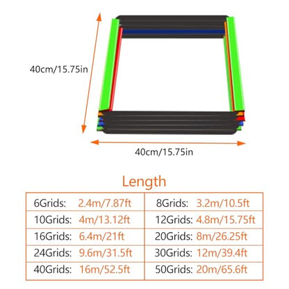 Footwork Ladder, Soccer Equipment for Training, Agility Ladder Speed Training Equipment, Foldable Instant Set-up, for Kids Athletes Indoor Outdoor Sports(10 Grids) - size: 10 Grids