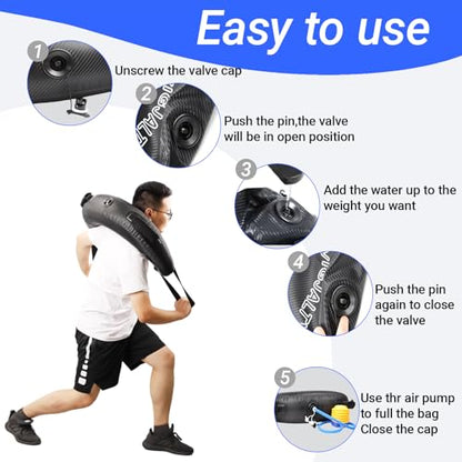 Heavy Aqua Bags-Water weight Bag 12-66Ibs - Unstable Core Water Weight Ball,Adjustable Workout Sandbag Alternative for Full Body Exercise, Portable Stability & Balance Trainer for Instability Training