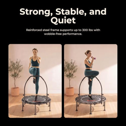 Sunny Health & Fitness 36"/40"/48" Bungee Exercise Trampoline with Handlbar - size: 36" Trampoline