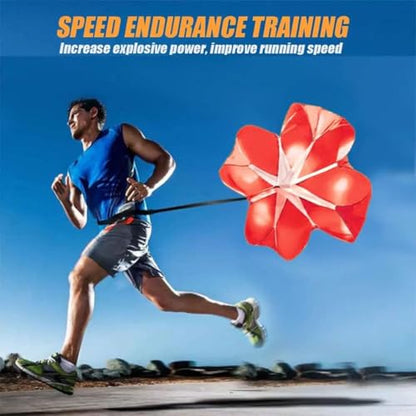 Running Speed Chute Resistance Parachute 56 inch Powerchute Umbrella Training Sprint Power Soccer Trainer for Runner, Football, Soccer Drilling