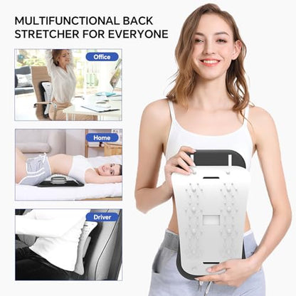 ZhanHao Back Stretcher for Lower Back Pain Relief,Adjustable Lumbar Traction Device, Ergonomic Spine Board with Acupressure Points,Back Massager for Spinal Decompression and Scoliosis