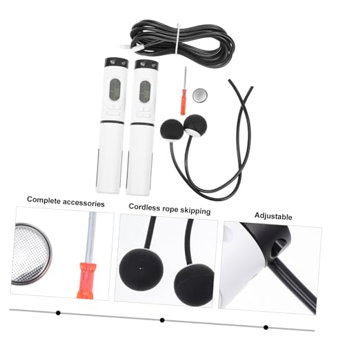 Toddmomy Smart Ropeless Jump Rope with Digital Counter, Cordless Indoor Fitness Skipping Rope, Adjustable Weighted Handle for Workout and Weight Loss Training