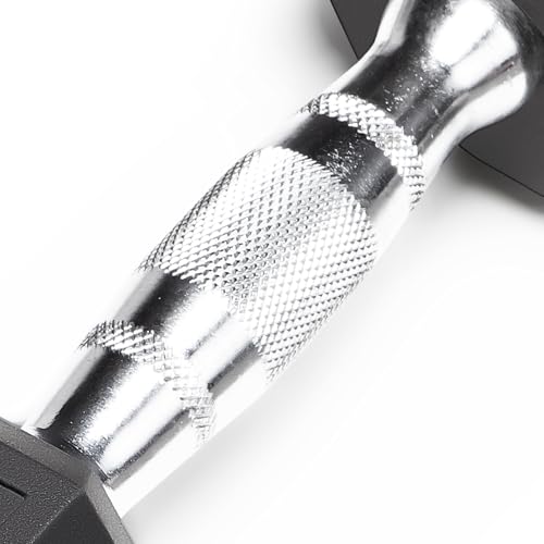 Marcy Classic Rubber Hex Dumbbell with Knurled Grip for Strength Training and Bodybuilding, 5lb - 50lb Single Dumbbell for Exercise & Fitness, Sold Individually - style: 10lb, Single