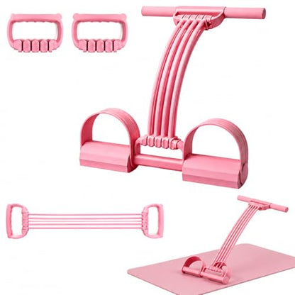 2026 Portable Multi-Functional Fitness Band with Handles and Foot Loops for Foot Stretching, Back Extension & Chest Expansion, Great for Home Office Travel and Yoga Practice - color: Pink
