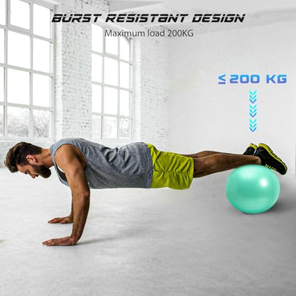 Cikyner Soft Pilates Ball, 9 Inch Small Exercise Ball with Inflatable Straw - color: Light Green