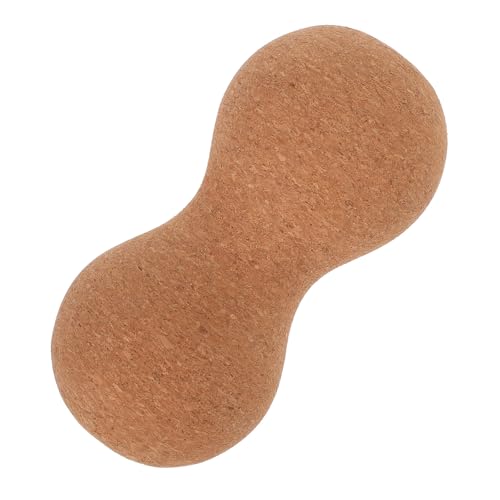 VILLCASE Cork Wood Peanut Shape Deep Tissue Massage Ball, Dual Muscle Roller for Myofascial Release and Fitness, Suitable for Back and Trigger Point Therapy