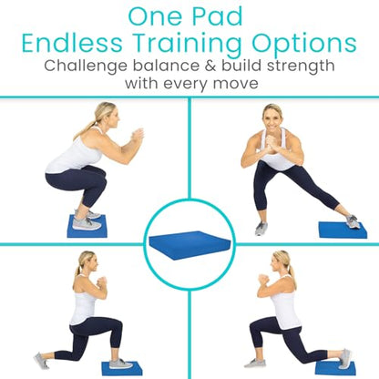 Vive Balance Pad - Foam Large Yoga Mat Trainer for Physical Therapy, Stability Workout, Knee and Ankle Exercise, Strength Training, Rehab - Chair Cushion for Adults, Kids, and Travel