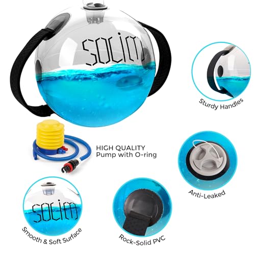 Water Weights Aqua Bag Ball Shape, Workout Sandbag Alternative Strength Training Sand Bag Portable Stability Fitness Equipment Ultimate Core and Balance Training for Home Gym