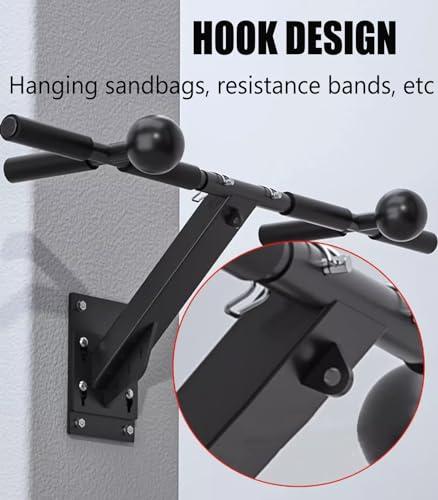 Chin Up Bar Wall Mounted Pull Up Bar, Multifunctional Chin Up Bar For Home Gym Workout Strength Training Equipment, Safe Load 300Kg