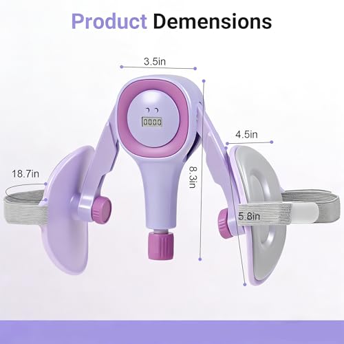 Thigh Trainer for Women, 15-60LB Adjustable Resistance Inner Thigh Exerciser for Pelvic Floor Strengthening, Kegel Equipment with Data Tracking, Home Gym Fitness for Postpartum Recovery & Shaping1
