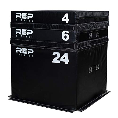 REP Fitness Stackable Soft Foam Plyo Box Set, Adjustable Plyometric Jump Box for Home Gym Workouts, Plyometric Jumping Platform for Exercise, Step Training, HIIT & CrossFit - style: 4", 6", and 24"