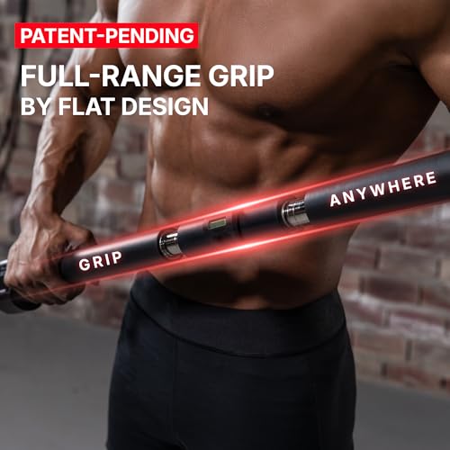Doorway Pull Up Bar, Patented Flat Structure with Uninterrupted Full-Length Grip, Extra Wide 26.8–32.7", 573 lbs Capacity, Adjustable 31.8–36.6" Doorways, Tool-Free Installation