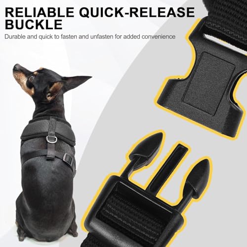 BINGPET Small Dog Harness, No Pull Step-in Puppy Pet Vest, Black - color: Black, size: XS (NECK: 10", CHEST: 10"-14")