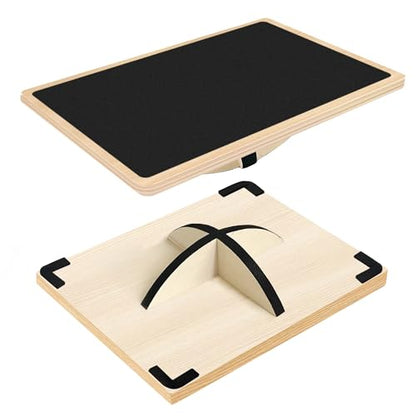 Balance Board Professional Wobble Board for Adults Anti-Slip for Physical Therapy Standing Desk Core Strength Wooden Rocker Board(350LBS)