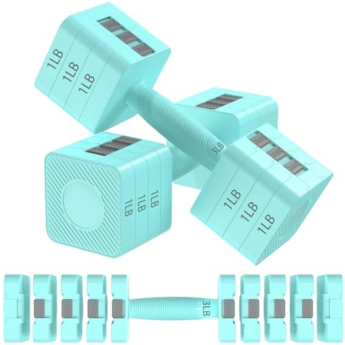 Hezeyferg 18LBS 22LBS Adjustable Dumbbells Set, Hand Weights Sets with Mutilple Levels, Adjustable Weight Dumbbells for Women/Men Home Gym Full Body Workout - color: Blue 11LB Each ( 22LB Pair )