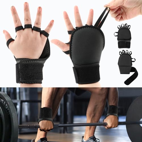 Workout Gloves for Men & Women, Wrist Wraps for Weightlifting Fingerless Gym Gloves with Wrist Support, Breathable Palm Padding Ideal for Gym, Fitness, Cross Training, Cycling