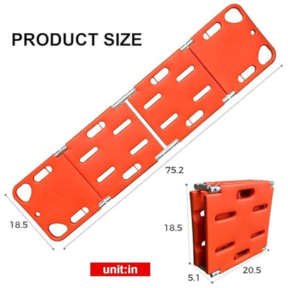 Foldable Water Floating Stretcher - Fold Emerncy Spine Board, Plastic Transfer Backboard for Hospitals, Clinics, Sports Fields & Families - color: 4 Folds