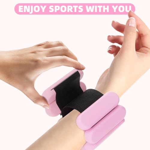 YOVKOK Adjustable Wrist Ankle Weights, 2 LBS/Pair, Bundle Options - color: Pink