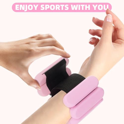 YOVKOK Adjustable Wrist Ankle Weights, 2 LBS/Pair, Bundle Options - color: Pink