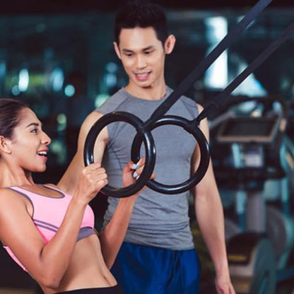 Rings Strap Set, Gym with Adjustable Strap, Fitness Gym Home Equipment Set, Strength Training Fitness Pull Up for Muscle Building