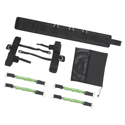 Vertical Jump Trainer Resistance Bands Set with 120lbs TPE Elastic Bands, Adjustable Waist & Ankle Cuffs for Basketball, Soccer, MMA Athletes, Coaches