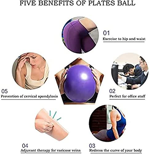 Exercise Pilates Mini Yoga Balls Barre Small for Home Stability Squishy Training Physical Therapy Improves Balance with Pump (Blue, 9 Inch)