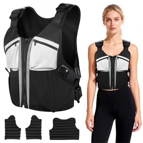Weighted Vest,Weighted Vest for Women Men adjustable weights for walking,11-20lb Running Vest with Reflective Stripe, Rucking Vest for Strength Training & Cardio Workouts&with Phone Pouch