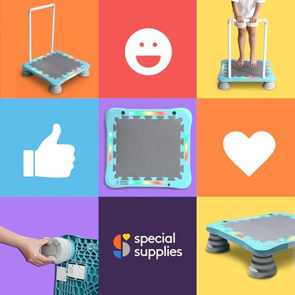 Special Supplies Kids Musical LED Trampoline Rebounder Bouncing Board – Sensory Balance and Bounce Toy for Indoor and Outdoor Kids Toys - Outdoor Play Equipment