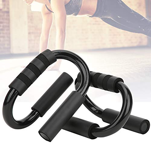 S Shape Push Up Bar Bracket, Foam Exercise Training, 2 Pieces, Black - Adjustable Position, Lightweight and Sturdy, Indoor Fitness for Men and Women
