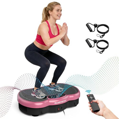Vibration Plate for Weight Loss & Body Shaker Machine, Professional Full Body Vibration Machine with Wider Platform, Ultra Stable & Quiet, 120 Speeds, 330lbs Capacity, Home Fitness System - color: Pink