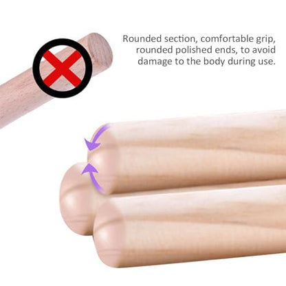 Posture Corrector for Women & Men - Neck, Shoulder & Back Stretcher - 3PCS Multi Use Wooden Yoga Stick - Hunchback and Neck Hump Corrector - Back Straightener, 2x70cm