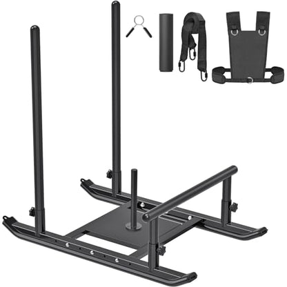 Dolibest Weight Sled, Fitness Sled, Workout Sled for Fitness Strength Training and Speed Improvement, Push-Pull Prowler Training, Suitable for 1-2" Weight Plates, Black - color: Black Push-Pull Sled