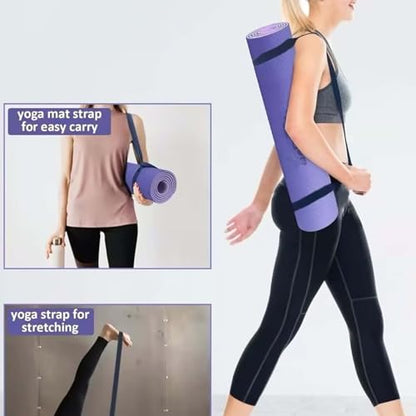 Premium Non-Slip Yoga Mat–Non-Slip,Durable,with Free Carry Strap for On-the-Go Practice!