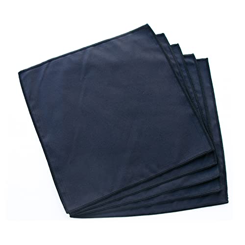 Unisex Sweat Absorbing Microfiber Handkerchiefs Quick Dry Sport Gym Towels 5 Pack - color: Black