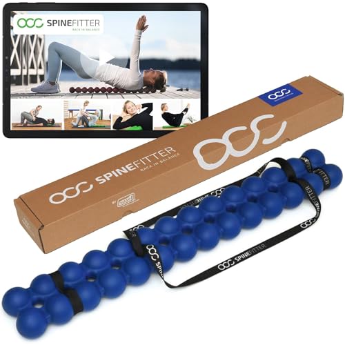 SPINEFITTER by SISSEL Blue | Massage Device for Back & Balance | Back Trainer Relieves Tension & Blockages | Ideal for Pilates and Yoga | for Relaxation of the Spine | for Home & Professional Use - color: Blue