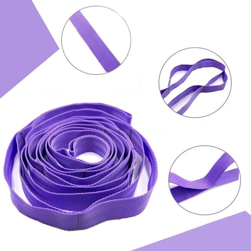 10 Loop Yoga Stretching Strap for Physical Therapy - Non-Elastic Exercise Band for Pilates, Yoga, Stretching for Women & Men, Versatile Mobility & Recovery Tool