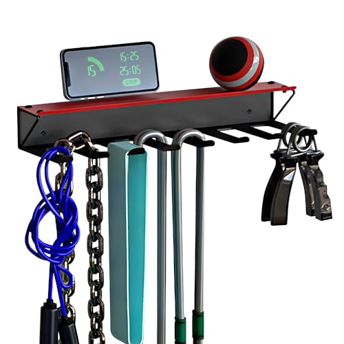 J JACKCUBE DESIGN Gym Rack Organizer with 8 Steel Hooks