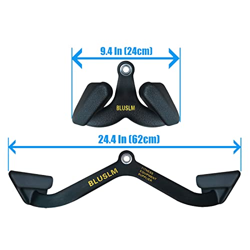 LAT Pull Down Bar for Cable Machine, LAT Pulldown Attachments T-bar V-bar Cable Attachment for Gym, Back Tricep Strength Training Handle - size: 2 Pieces