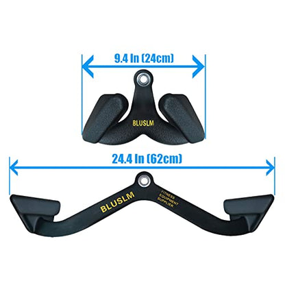 LAT Pull Down Bar for Cable Machine, LAT Pulldown Attachments T-bar V-bar Cable Attachment for Gym, Back Tricep Strength Training Handle - size: 2 Pieces