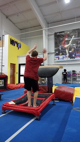 Tumbl Trak Mini Trak, Red - Small Mini Trampoline for Gymnastics, Cheer and Ninja Training