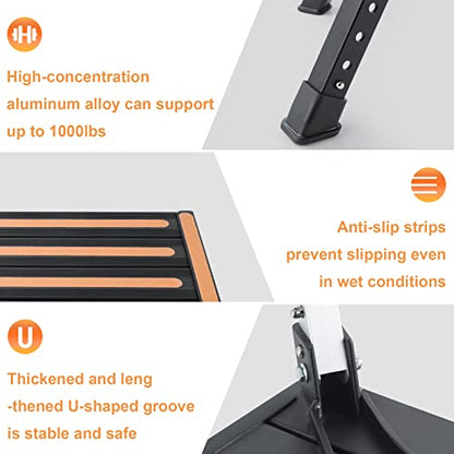 Yagud Safety RV Steps, Non-Slip Folding Adjustable Step Stool - color: Black