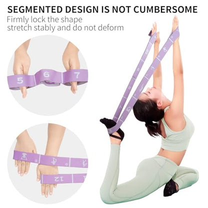 Yoga Strap with 10/12 Loops - Multi-Functional Stretch Band for Pilates, Dance, Gymnastics, Physical Therapy, Flexibility & Resistance Training, Ballet, Latin Workouts