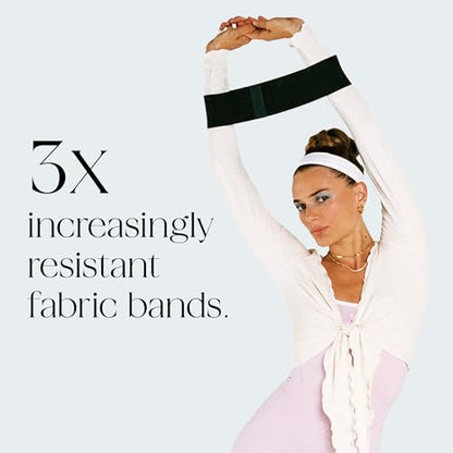 Bala Bands Resistance Bands, Non-Slip Fabric Exercise Bands - color: BONE, HEATHER, CHARCOAL, size: Resistance Bands (Set of 3)