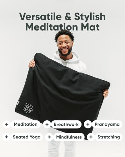 Mindful & Modern Zabuton Meditation Mat - Cotton Filled Yoga and Meditation Pad - Zabuton Meditation Cushion for Kneeling and Sitting Support - Large Rectangular Sitting Floor Pillow for Bench or Zafu
